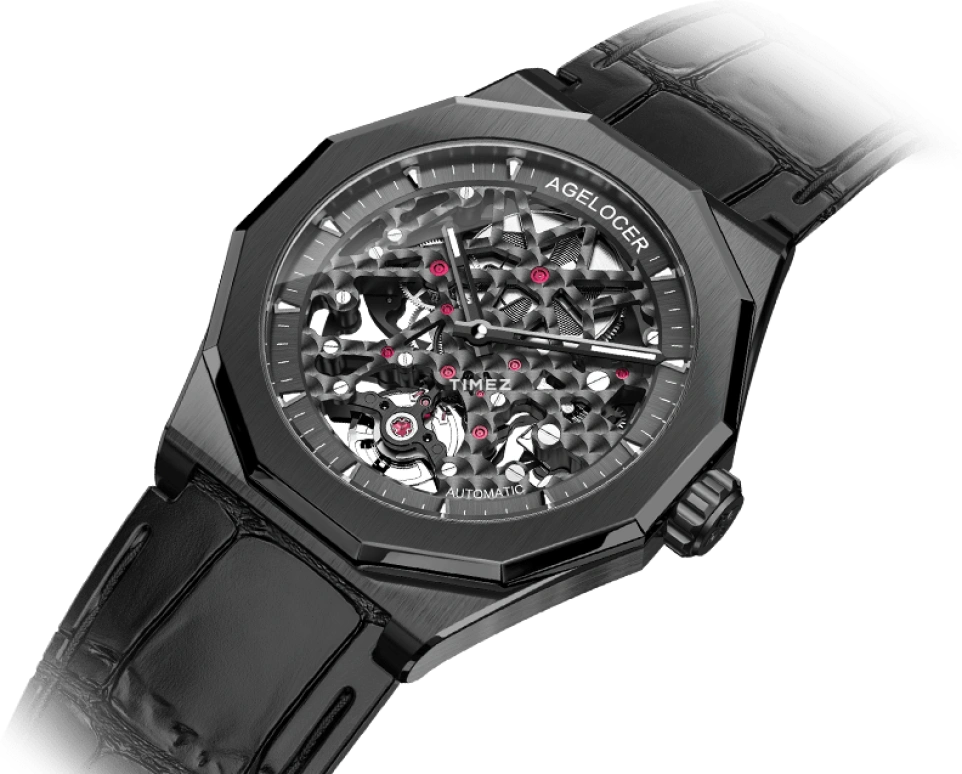 Agelocer,Schwarzwald 41.50mm,41.50mm,Stainless Steel,Ceramic,Skeleton,Automatic,Sapphire,Crystal Glass,Twelve edge,6001J1
