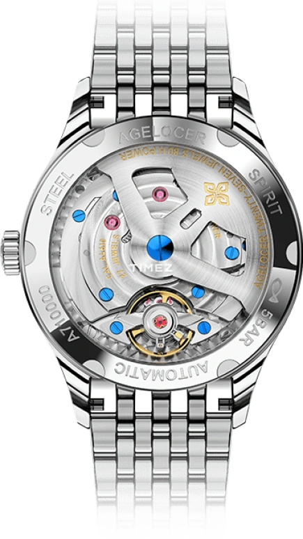 Agelocer,Budapest 40mm,40mm,Stainless Steel,White,Automatic,Day,Sapphire,Crystal Glass,7071A9