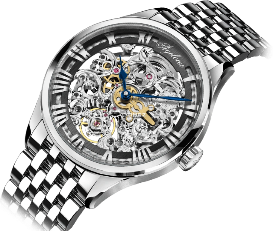 Agelocer,Schwarzwald 40mm,40mm,Stainless Steel,Silver White,Automatic,Sapphire,Crystal Glass,Round,5401A9