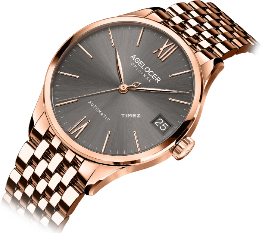 Agelocer,Budapest 40mm,40mm,Stainless Steel,Grey,Automatic,Day,Sapphire,Crystal Glass,7073D9