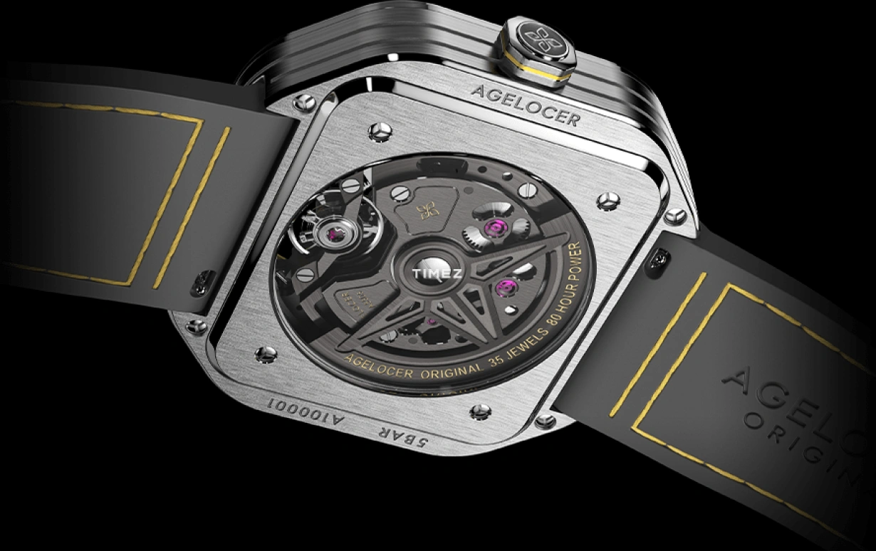 Agelocer,Volcano 44.50x44.50mm,44.50x44.50mm,Stainless Steel,Stainless Steel,Skeleton,Automatic,Sapphire,Crystal Glass,Square,5002A2