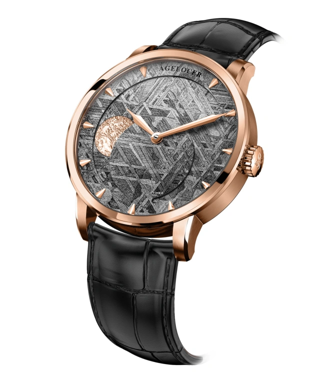 Agelocer,Astronomer 40mm,40mm,Rose Gold,Grey,Automatic,Moonphase,Sapphire,Crystal Glass,6403N1
