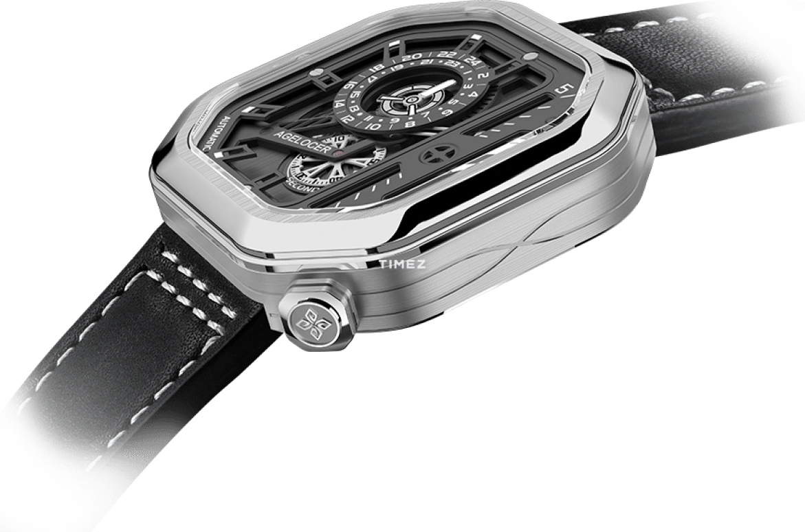 Agelocer,BigBang 44mm,44mm,Stainless Steel,Black,Automatic,Sapphire,Crystal Glass,Square,5801A1