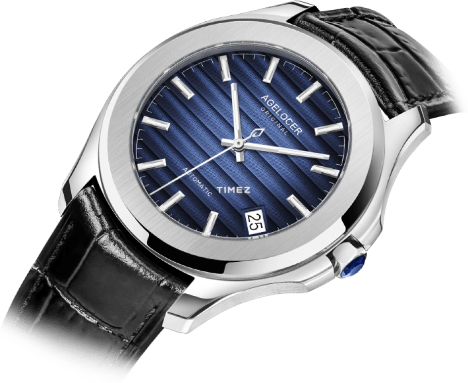 Agelocer,Baikal 40mm,40mm,Stainless Steel,Blue,Automatic,Day,Sapphire,Crystal Glass,6304A1