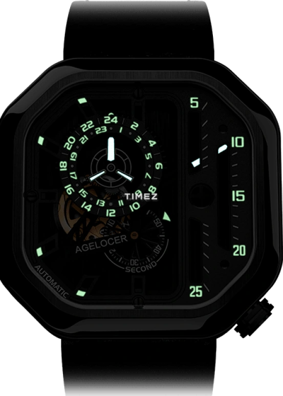 Agelocer,BigBang 44mm,44mm,Stainless Steel,Black,Automatic,Sapphire,Crystal Glass,Square,5802J1