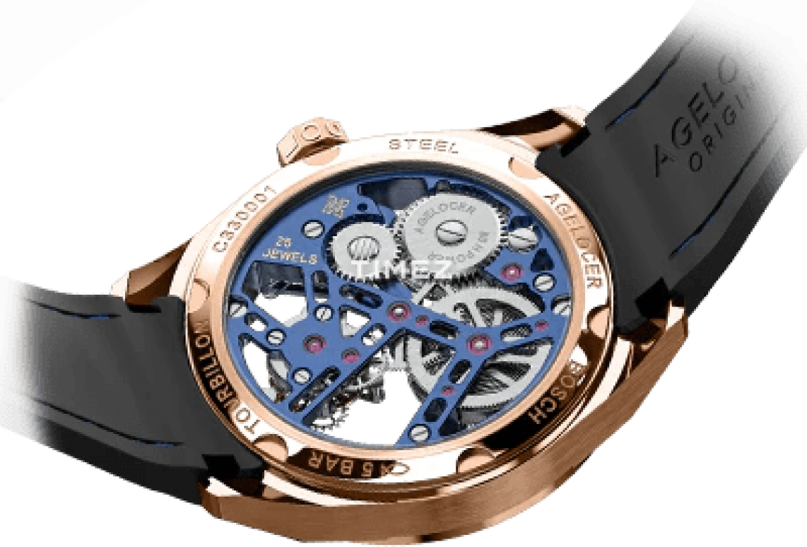Agelocer,Tourbillon 42mm,42mm,Stainless Steel,Blue,Handwound,Tourbillon,In-house Caliber,9104L1,9104L1-R