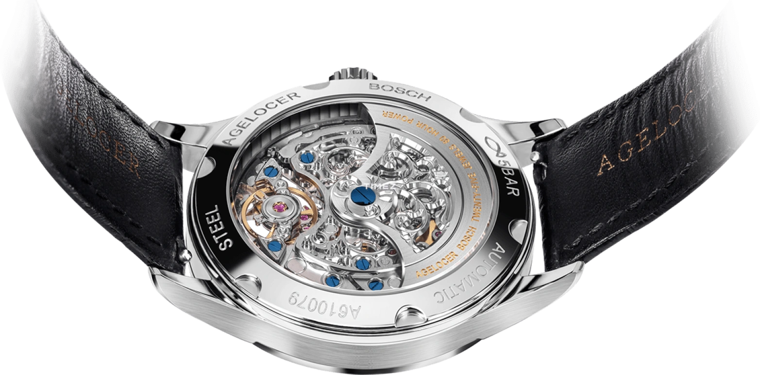 Agelocer,Schwarzwald 40mm,40mm,Stainless Steel,Silver White,Automatic,Sapphire,Crystal Glass,Round,5401A1