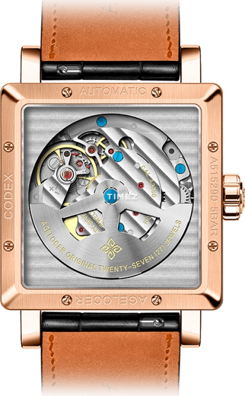 Agelocer,Codex 35mm,35mm,Stainless Steel,Black,Automatic,Day,Sapphire,Crystal Glass,3303D1
