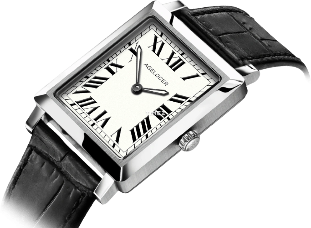Agelocer,Codex 30mm,30mm,Stainless Steel,White,Quartz,Sapphire,Crystal Glass,Square,3402A1