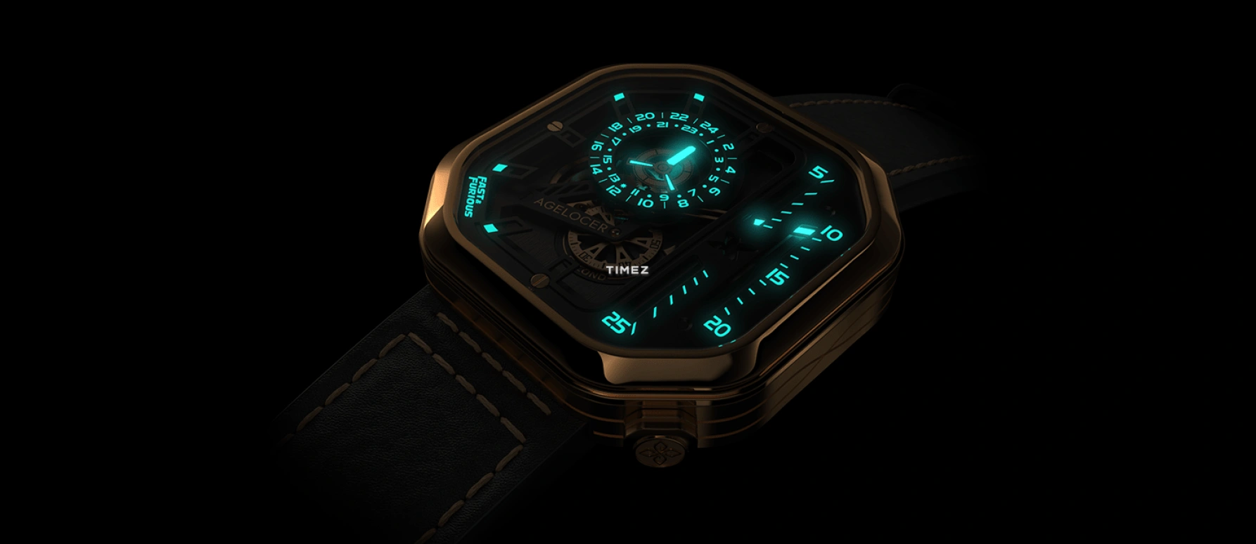 Agelocer,Racing 44.50mm,44.50mm,Stainless Steel,Black,Automatic,Sapphire,Square,5813D2