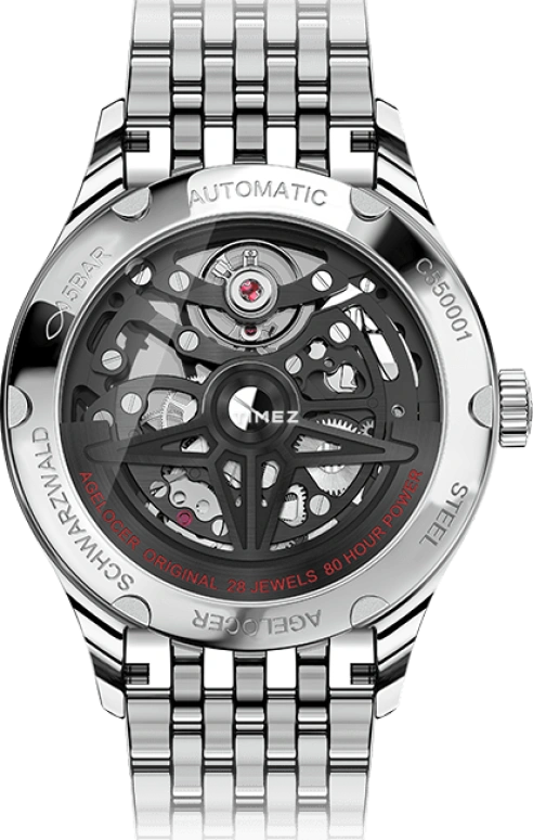 Agelocer,Schwarzwald 41mm,41mm,Stainless Steel,Skeleton,Automatic,Sapphire,Crystal Glass,Round,6101A9