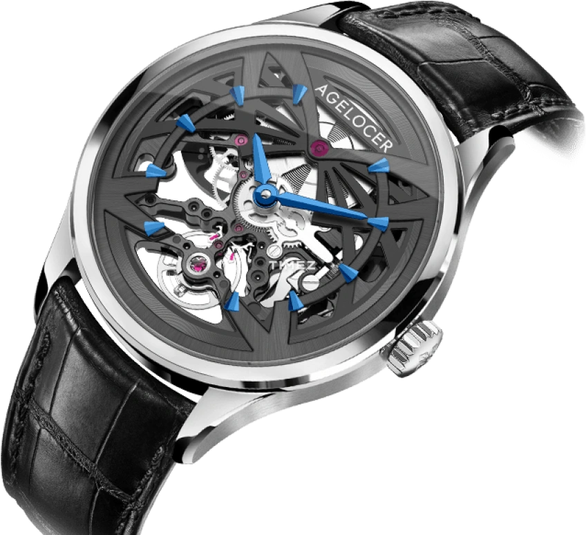 Agelocer,Schwarzwald 41mm,41mm,Stainless Steel,Skeleton,Automatic,Sapphire,Crystal Glass,Round,6102A1