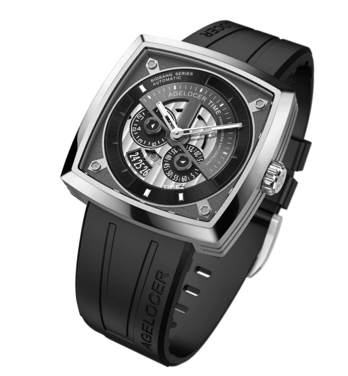 Agelocer,BigBang 43mm,43mm,Stainless Steel,White,Automatic,Day,Sapphire,Crystal Glass,5601A1,5601A1-R
