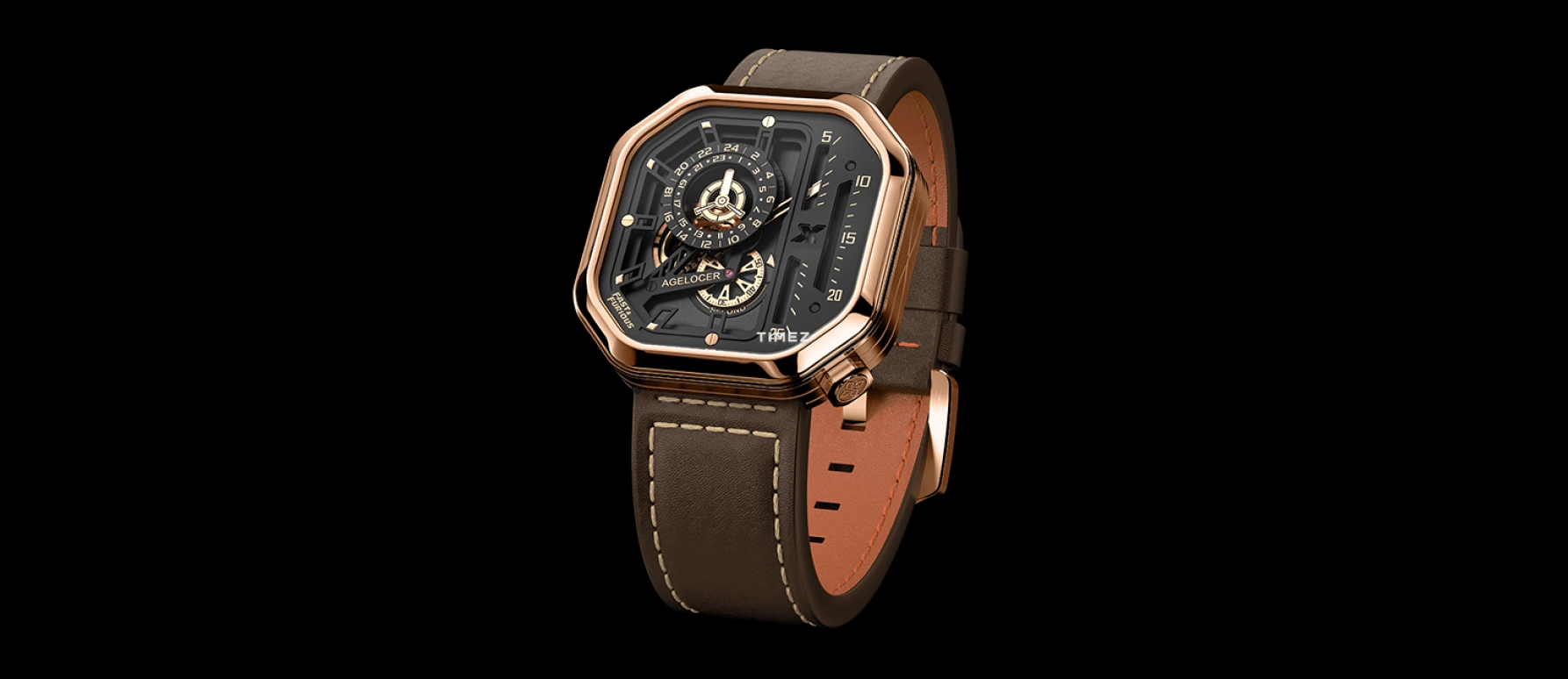 Agelocer,Racing 44.50mm,44.50mm,Stainless Steel,Black,Automatic,Sapphire,Square,5813D2