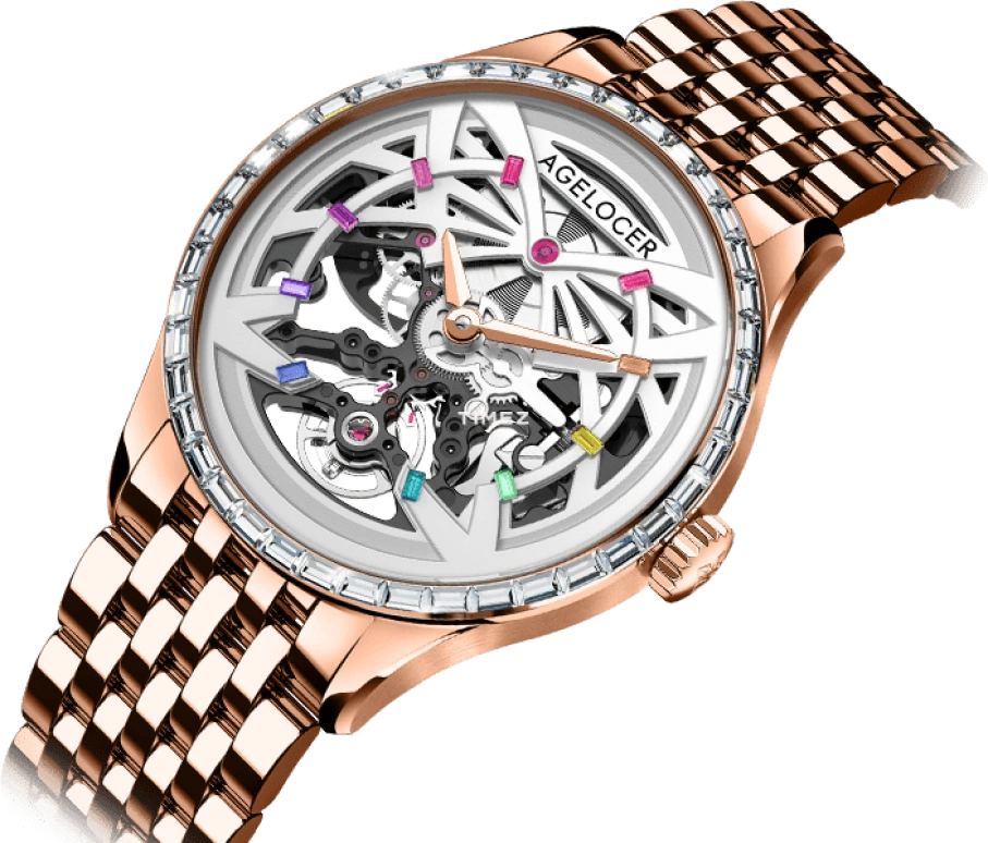 Agelocer,Schwarzwald 41mm,41mm,Stainless Steel,Crystal,Skeleton,Automatic,Sapphire,Crystal Glass,Round,6103F9