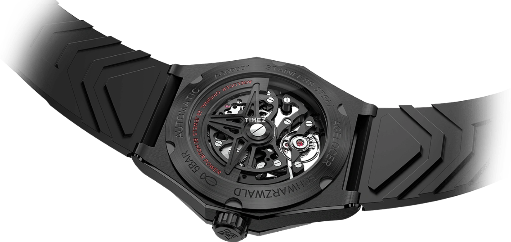Agelocer,Schwarzwald 41.50mm,41.50mm,Stainless Steel,Ceramic,Skeleton,Automatic,Sapphire,Crystal Glass,Twelve edge,6001J1,6001J1-R