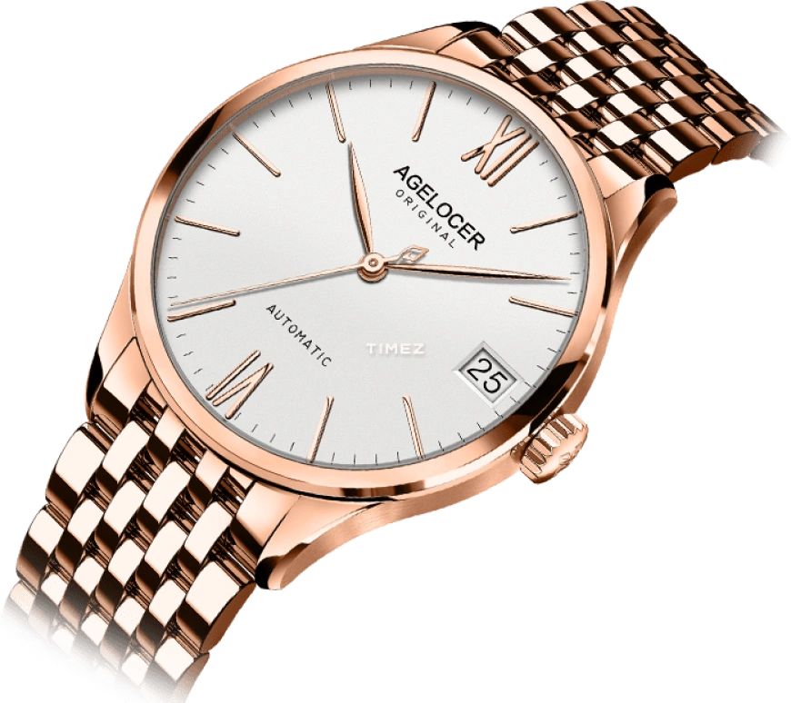 Agelocer,Budapest 40mm,40mm,Stainless Steel,White,Automatic,Day,Sapphire,Crystal Glass,7071D9