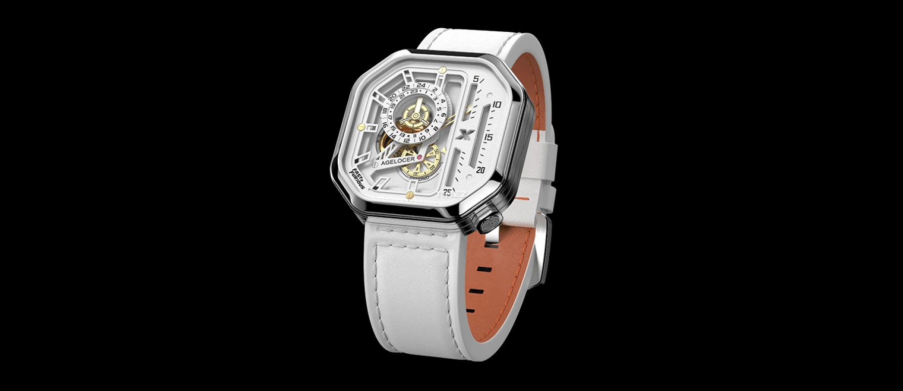 Agelocer,Racing 44.50x44.50mm,44.50x44.50mm,Stainless Steel,Stainless Steel,White,Automatic,Sapphire,Square,5819A10