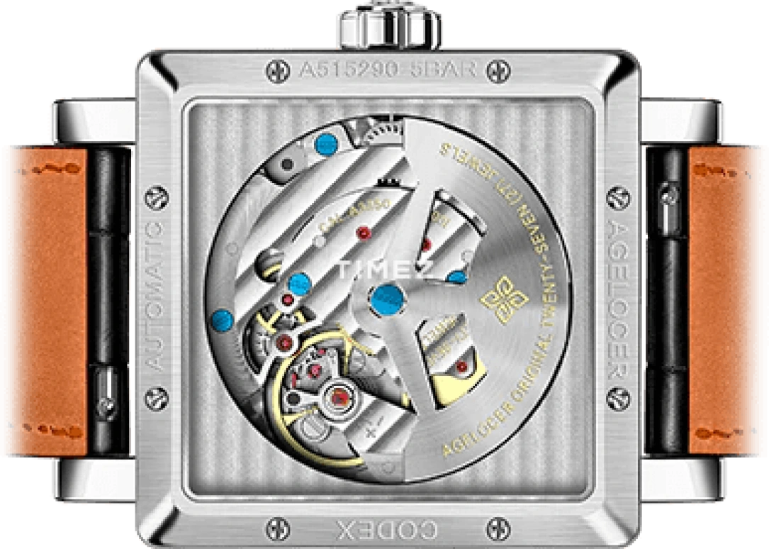 Agelocer,Codex 35x22mm,35x22mm,Stainless Steel,Silver,White,Automatic,Day,In-house Caliber,3301A1