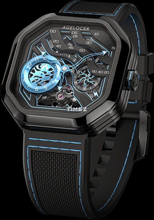 Agelocer,Volcano 44.50x44.50mm,44.50x44.50mm,Stainless Steel,Stainless Steel,Skeleton,Automatic,Sapphire,Crystal Glass,Square,5006J6