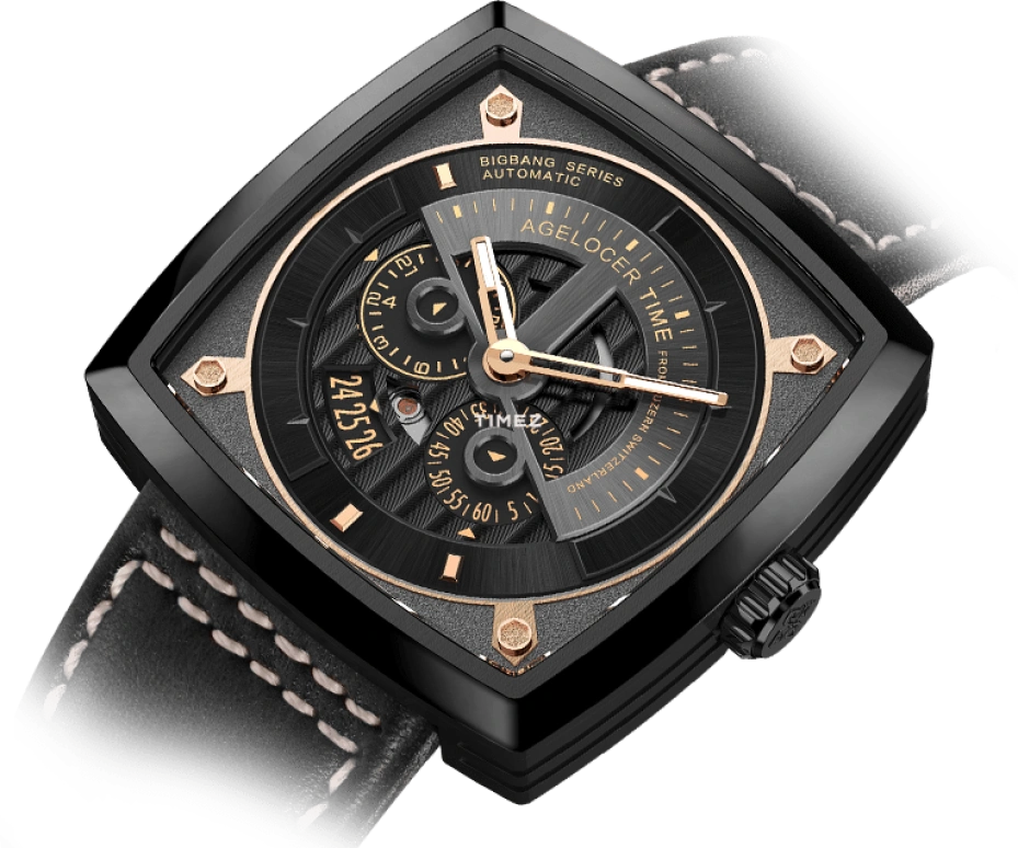 Agelocer,BigBang 43mm,43mm,Stainless Steel,Black,Automatic,Day,Sapphire,Crystal Glass,5603J3