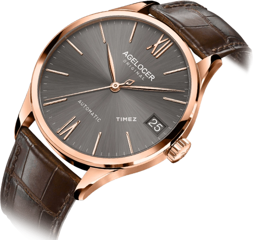 Agelocer,Budapest 40mm,40mm,Stainless Steel,Grey,Automatic,Day,Sapphire,Crystal Glass,7073D2