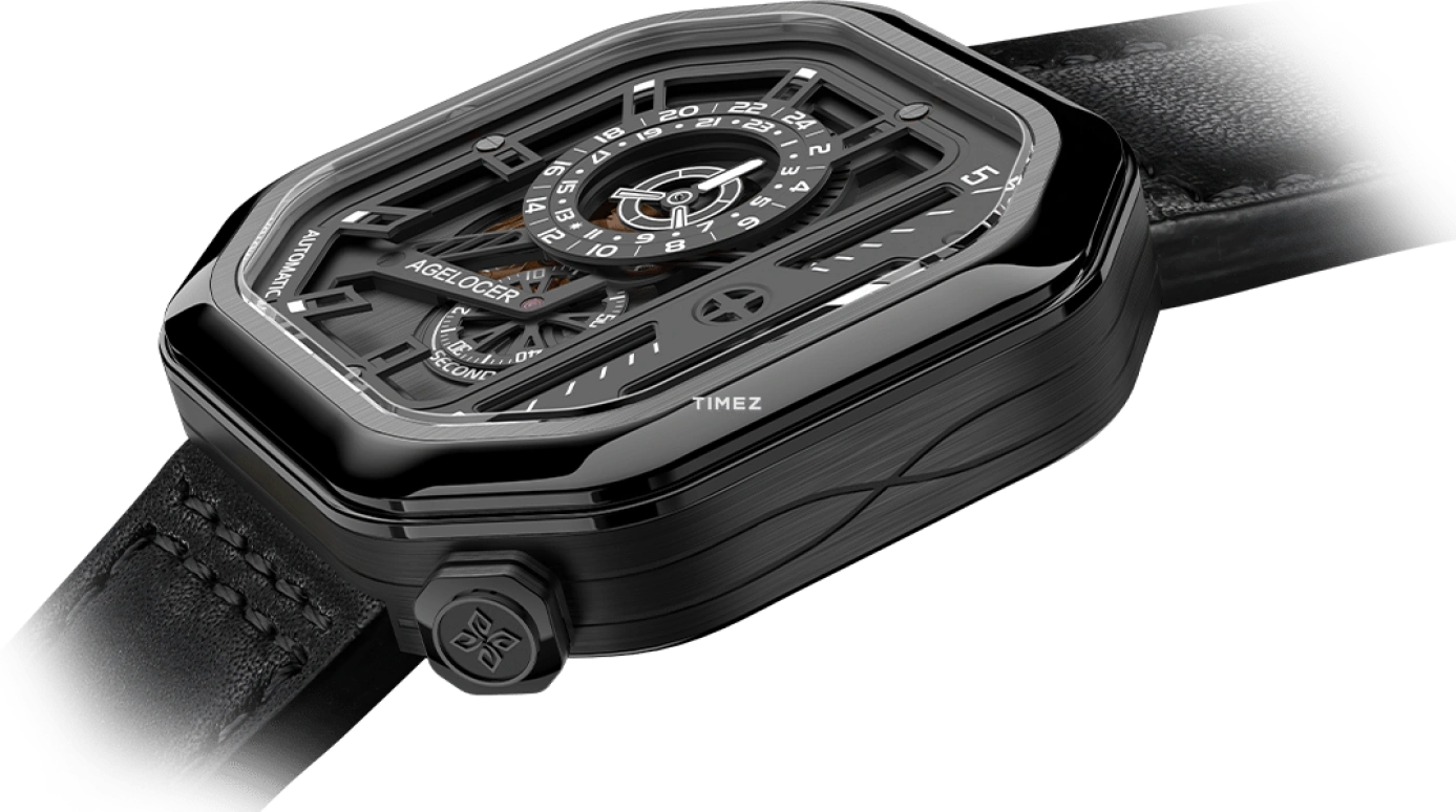 Agelocer,BigBang 44mm,44mm,Stainless Steel,Black,Automatic,Sapphire,Crystal Glass,Square,5802J1
