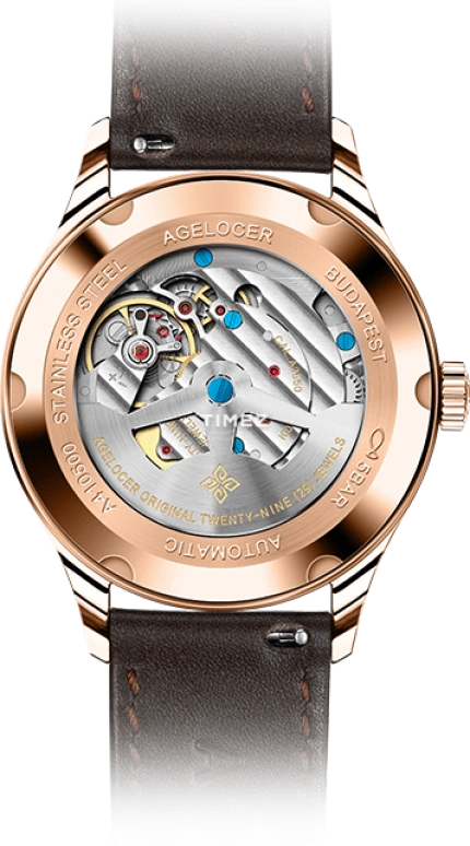 Agelocer,Budapest 40mm,40mm,Stainless Steel,White,Automatic,Day,Power Reserve Indicator,4101D2