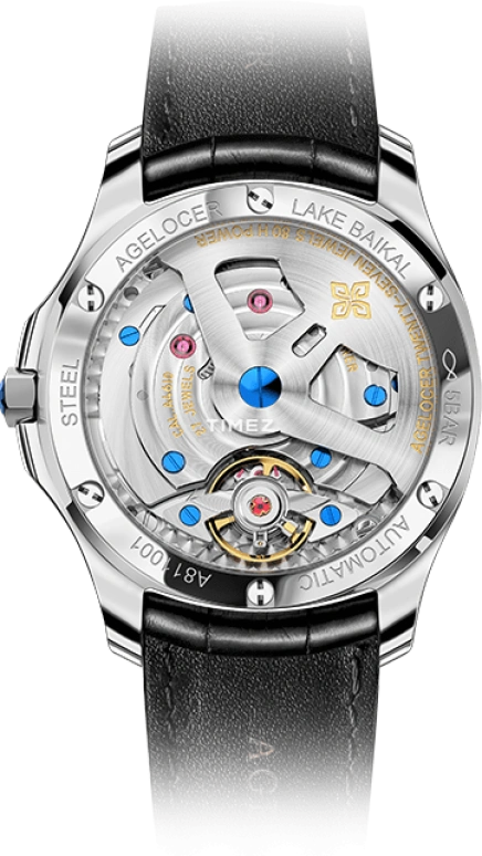 Agelocer,Baikal 40mm,40mm,Stainless Steel,Green,Automatic,Day,Sapphire,Crystal Glass,6305A1