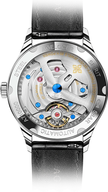 Agelocer,Budapest 40mm,40mm,Stainless Steel,Black,Automatic,Day,Sapphire,Crystal Glass,7072A1