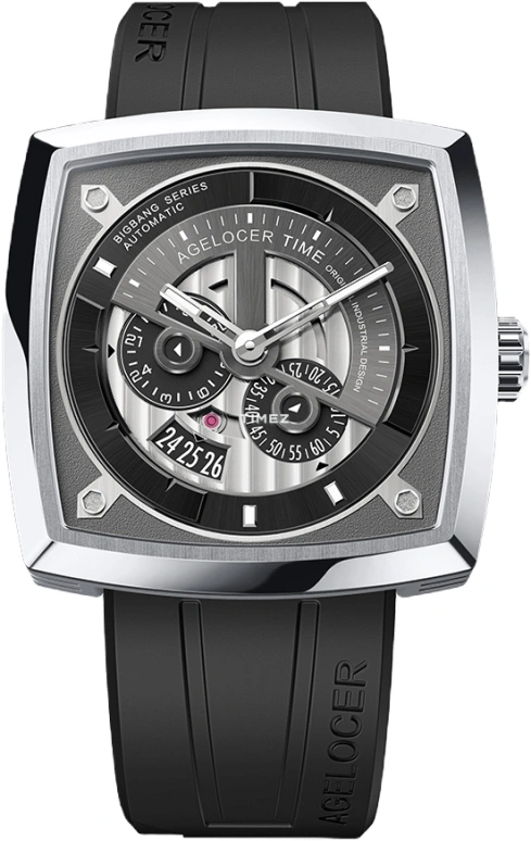 Agelocer,BigBang 43mm,43mm,Stainless Steel,White,Automatic,Day,Sapphire,Crystal Glass,5601A1,5601A1-R