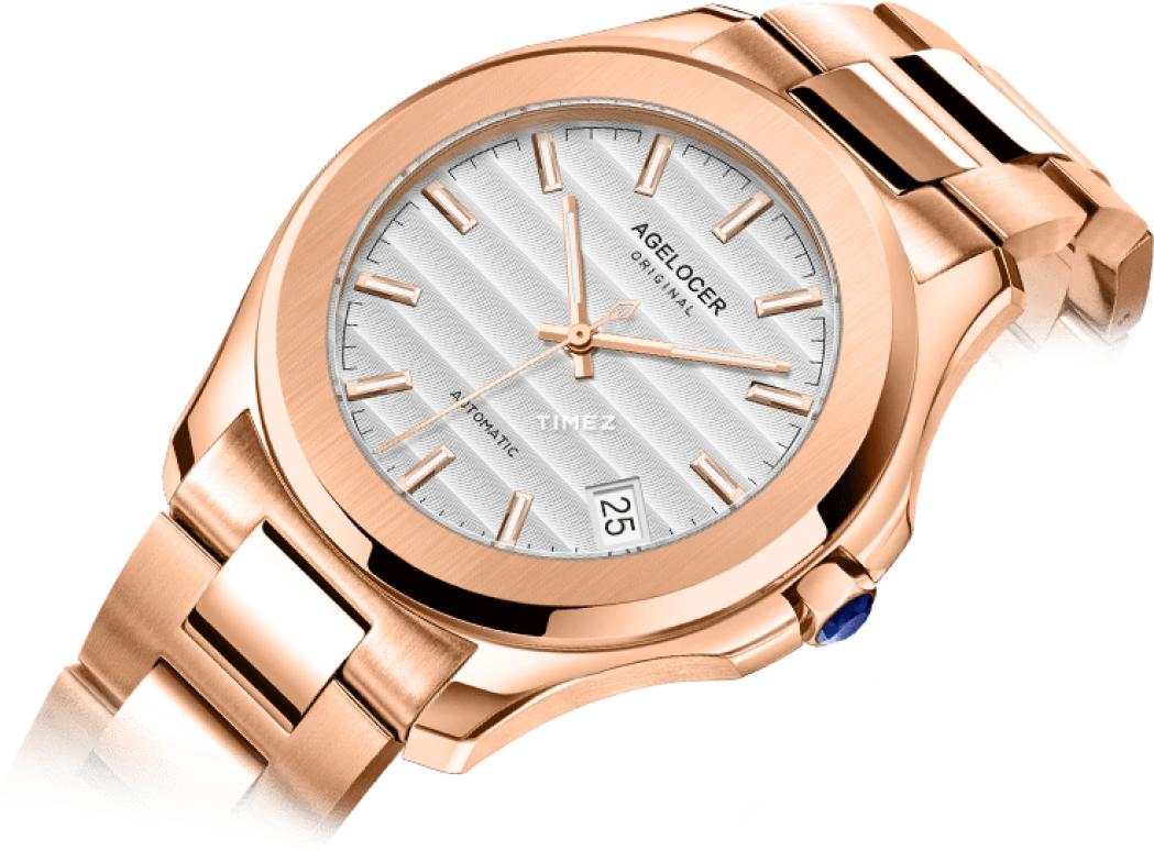 Agelocer,Baikal 40mm,40mm,Stainless Steel,White,Automatic,Day,Sapphire,Crystal Glass,6301D9