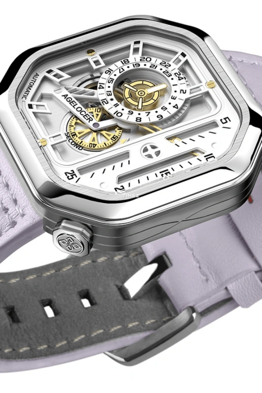 Agelocer,BigBang 44mm,44mm,Stainless Steel,White,Automatic,Sapphire,Crystal Glass,Square,5809A7