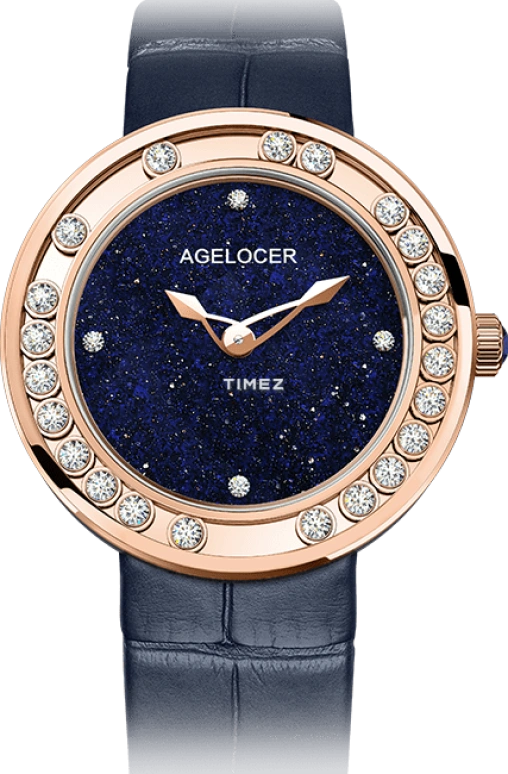 Agelocer,Baikal 36mm,36mm,Stainless Steel,Crystal,Blue,Quartz,Sapphire,Crystal Glass,Round,6604D6