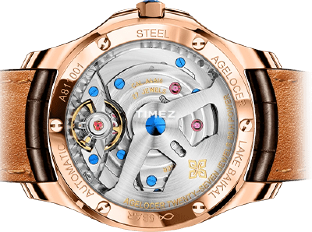 Agelocer,Baikal 40mm,40mm,Stainless Steel,Brown,Automatic,Day,Sapphire,Crystal Glass,6303D2
