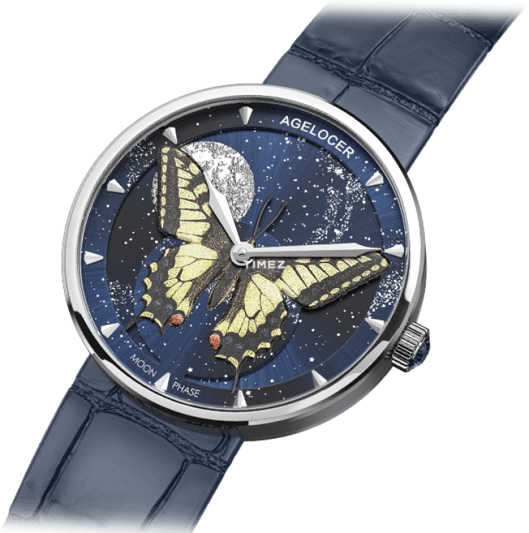 Agelocer,Astronomer 36mm,36mm,Stainless Steel,Blue,Quartz,Moonphase,Sapphire,Crystal Glass,6505A6