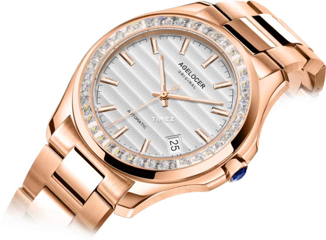 Agelocer,Baikal 40mm,40mm,Stainless Steel,Crystal,White,Automatic,Day,Sapphire,Crystal Glass,6301F9