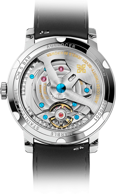 Agelocer,Baikal 40mm,40mm,Stainless Steel,Crystal,Black,Automatic,Day,Sapphire,Crystal Glass,5902E1