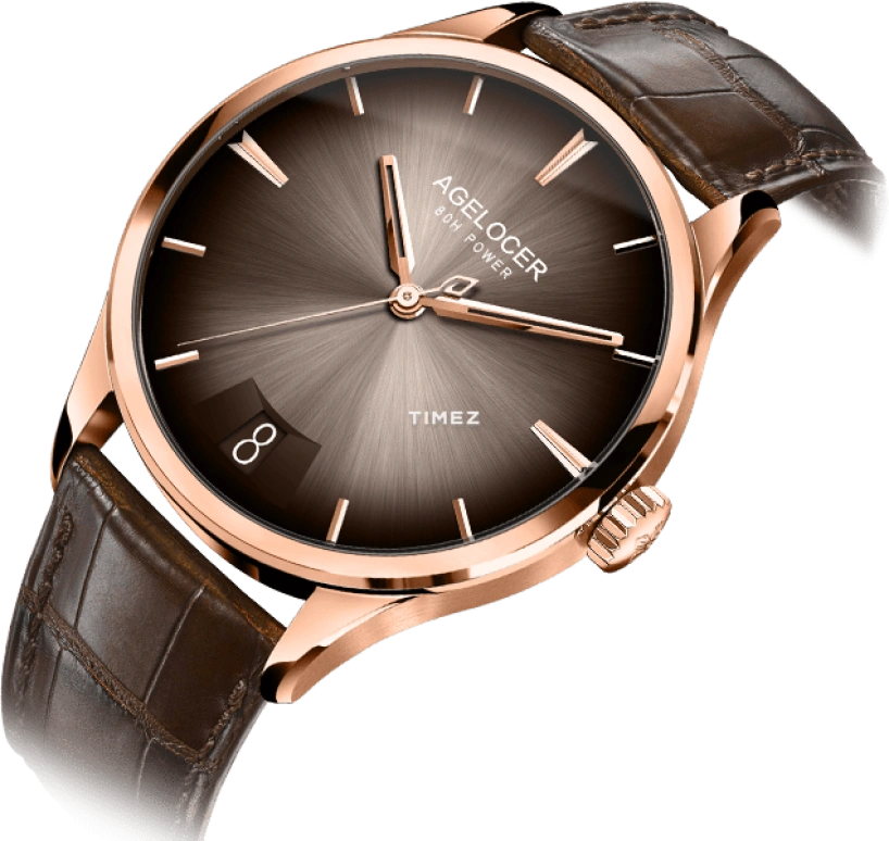 Agelocer,Budapest 40mm,40mm,Stainless Steel,Gradient,Brown,Automatic,Day,Sapphire,Crystal Glass,4203D2