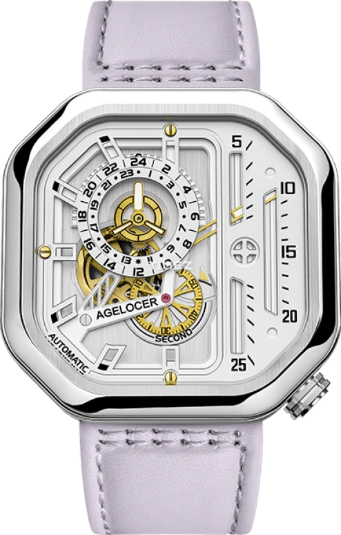 Agelocer,BigBang 44mm,44mm,Stainless Steel,White,Automatic,Sapphire,Crystal Glass,Square,5809A7