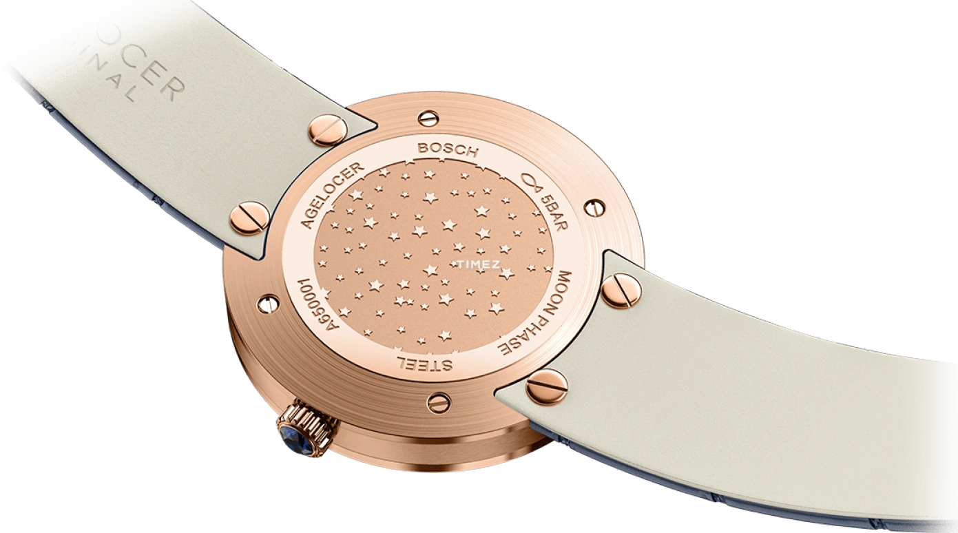 Agelocer,Astronomer 36mm,36mm,Stainless Steel,Blue,Quartz,Moonphase,Sapphire,Crystal Glass,6504D6