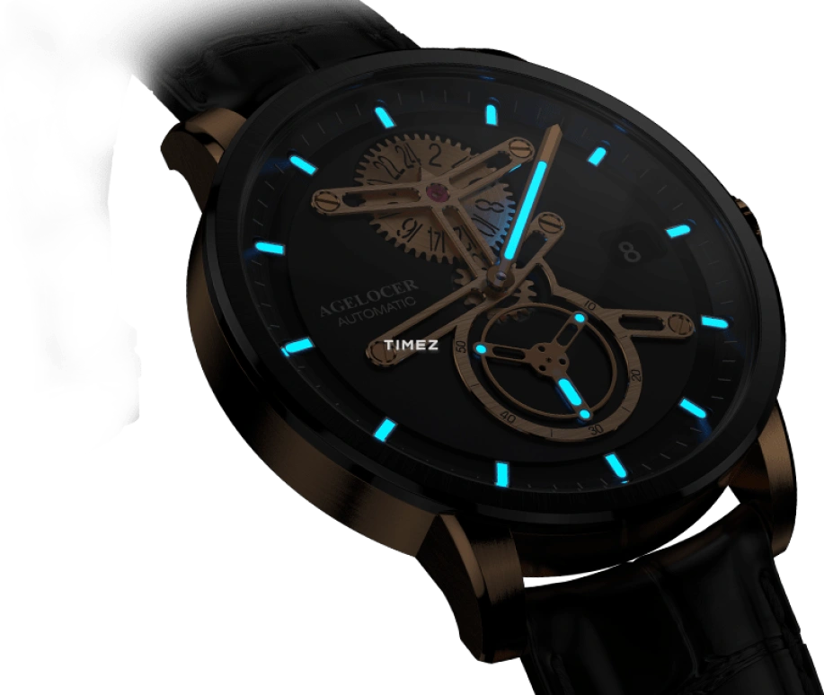 Agelocer,Astronomer 42mm,42mm,Stainless Steel,Stainless Steel,Black,Automatic,Day,Sapphire,Crystal Glass,5505H1