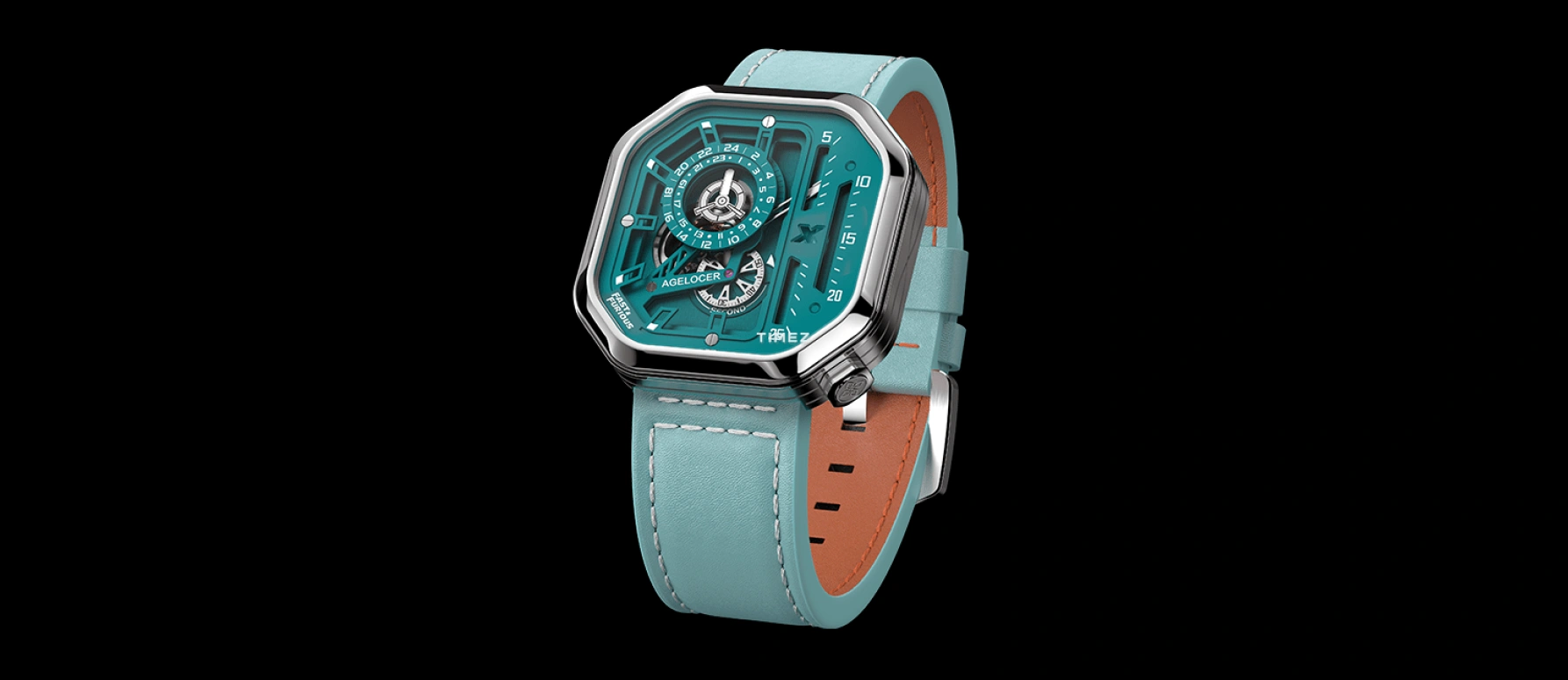 Agelocer,Racing 44.50x44.50mm,44.50x44.50mm,Stainless Steel,Stainless Steel,Dark Green,Automatic,Sapphire,Square,5815A5
