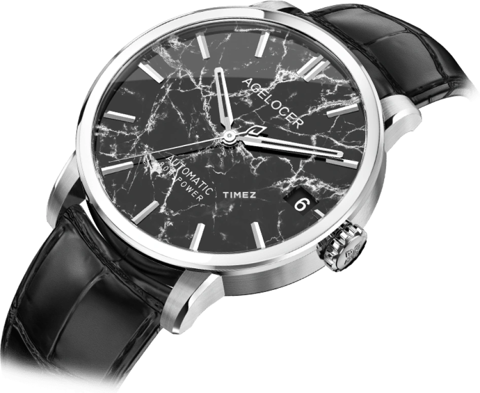 Agelocer,Baikal 40mm,40mm,Stainless Steel,Black,Automatic,Day,Sapphire,Crystal Glass,5902A1