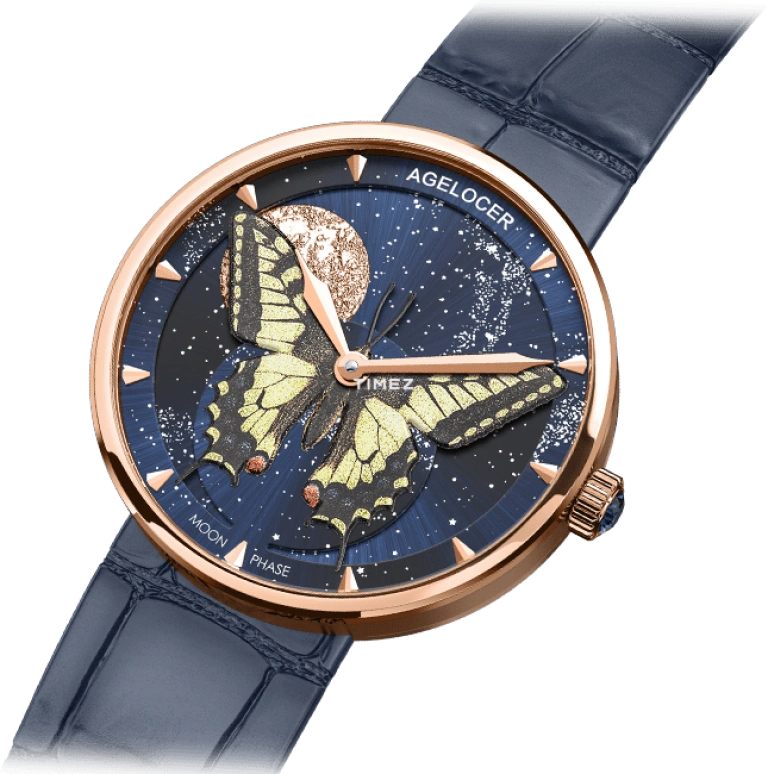 Agelocer,Astronomer 36mm,36mm,Stainless Steel,Blue,Quartz,Moonphase,Sapphire,Crystal Glass,6505D6