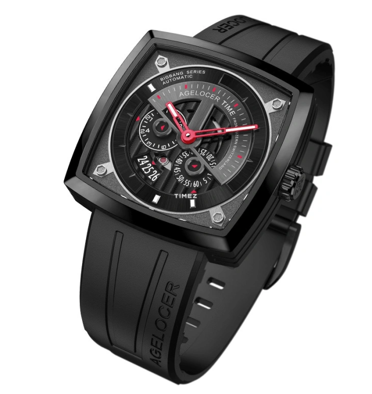 Agelocer,BigBang 43mm,43mm,Stainless Steel,Red,Automatic,Day,Sapphire,Crystal Glass,5604J1,5604J1-R