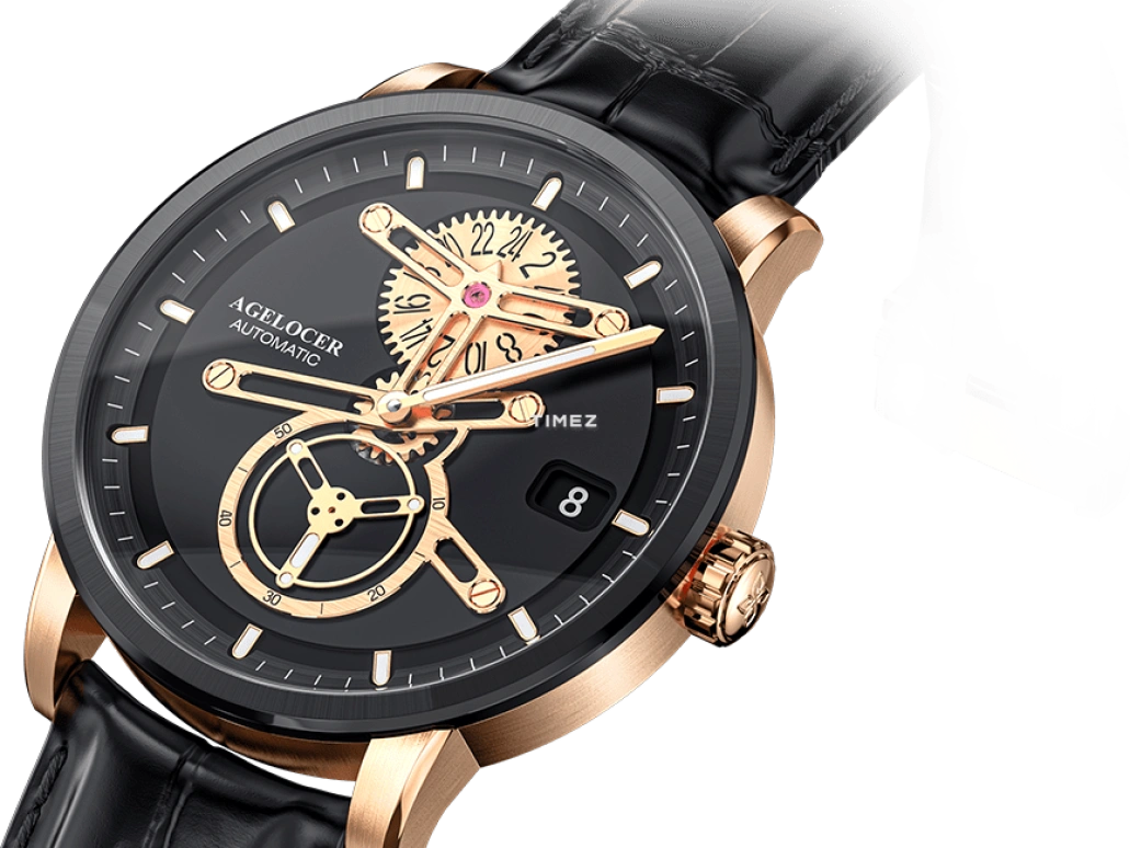 Agelocer,Astronomer 42mm,42mm,Stainless Steel,Stainless Steel,Black,Automatic,Day,Sapphire,Crystal Glass,5505H1