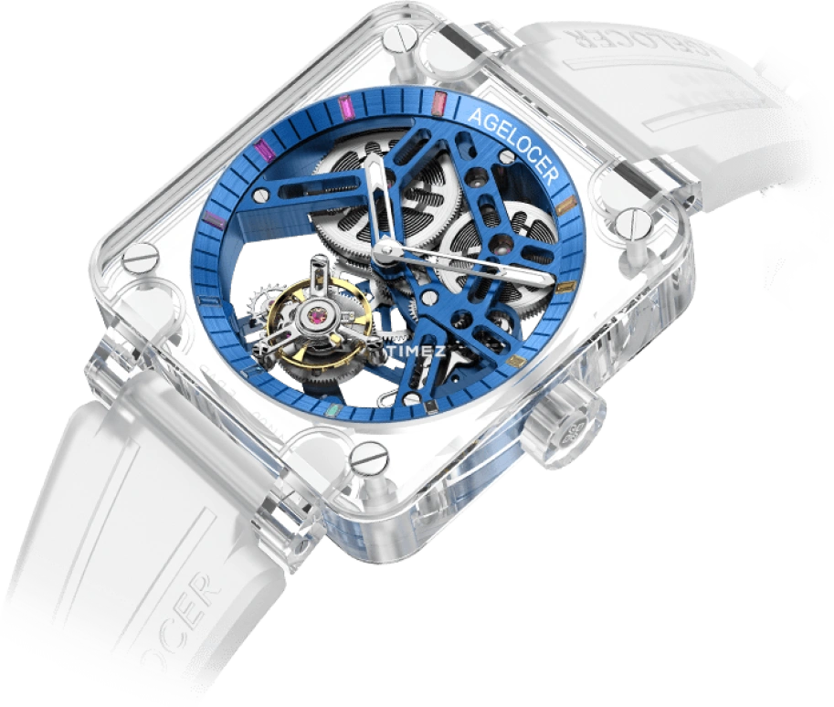 Agelocer,Tourbillon 42mm,42mm,Sapphire,Crystal,Skeleton,Handwound,Tourbillon,Sapphire,Crystal Glass,9204S11
