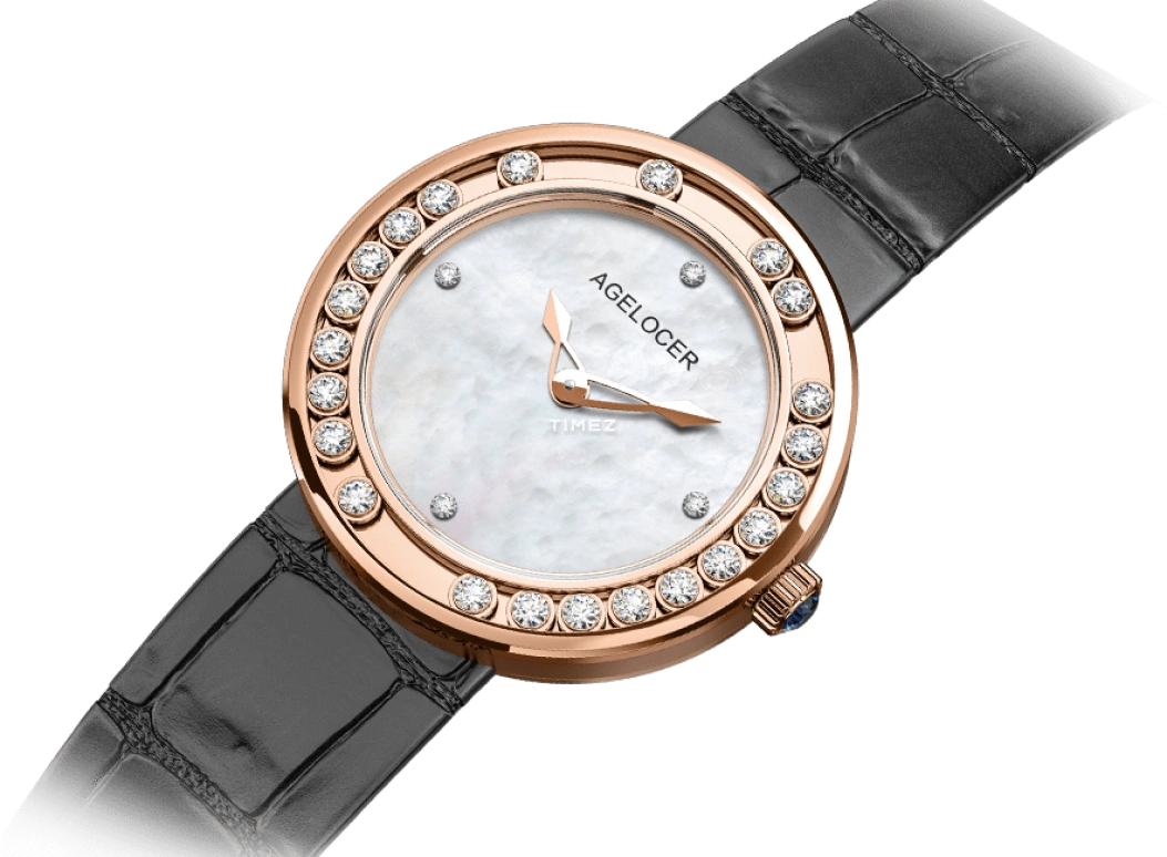 Agelocer,Baikal 36mm,36mm,Stainless Steel,Crystal,White,Quartz,Sapphire,Crystal Glass,Round,6601D1