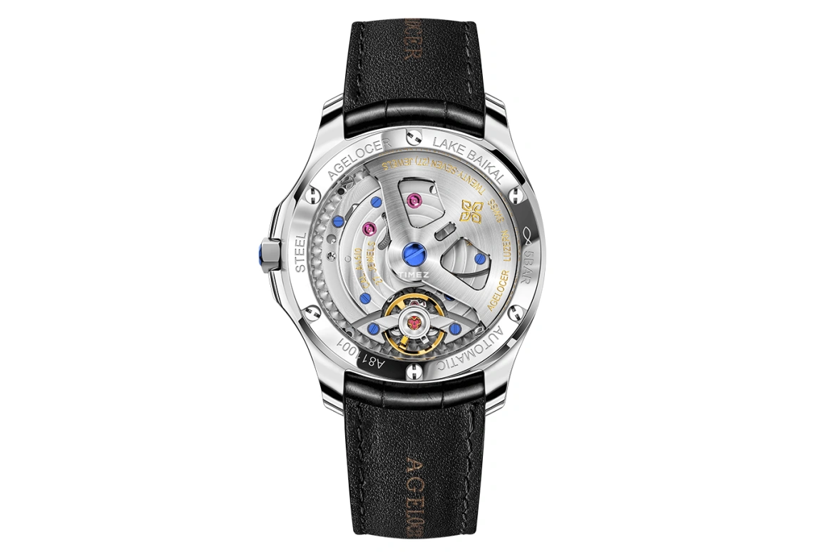 Agelocer,Baikal 40mm,40mm,Stainless Steel,Brown,Automatic,Day,Sapphire,Crystal Glass,6303A1